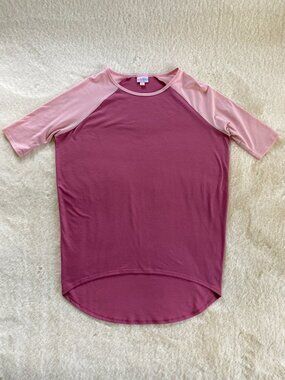 LuLaRoe Irma Pink T Raglan Sleeves size XXS oversized relaxed fit